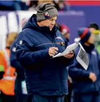  ?? MATTHEW J. LEE/GLOBE STAFF ?? Bill Belichick called a report claiming he is leaving at the end of the season “ridiculous.”