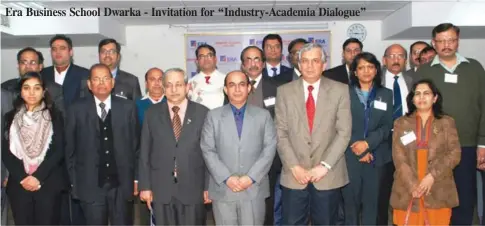  ??  ?? Era Business School Dwarka - Invitation for “Industry-Academia Dialogue”