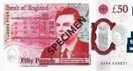  ?? ?? The new £50 note featuring scientist Alan Turing and the £20 note with an image of artist JMW Turner