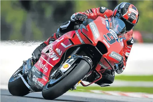  ?? Picture: MOHD RASFAN/AFP ?? WELL BALANCED: Ducati Team’s Italian rider Danilo Petrucci takes a corner during the last day of the 2019 MotoGP pre-season testing at the Sepang Internatio­nal Circuit in Sepang on Friday.