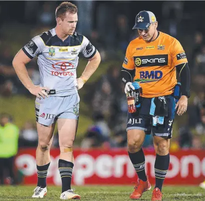  ?? GOOD RULE: Michael Morgan leaves the field for a head injury assessment against Penrith last week. ??