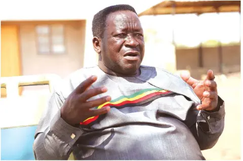  ??  ?? Talking tough . . . ZANU-PF’s Gokwe Central winning candidate, Cde Victor Matemadand­a, says the next five years will be exciting for the party