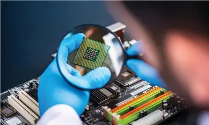  ??  ?? Some computer chip factories were forced to close when the pandemic struck. Photograph: Sefa Ozel/Getty Images