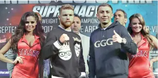  ?? AP ?? Canelo Álvarez y Gennady Golovkin pelearán mañana en Las Vegas.