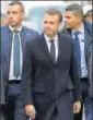  ?? AFP ?? President Macron tours Paris to inspect the damage.