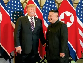  ?? AP ?? President Donald Trump meets North Korean leader Kim Jong Un in Hanoi, Vietnam.