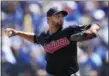  ?? ORLIN WAGNER — ASSOCIATED PRESS ?? Danny Salazar delivers to a Royals batter during the first inning ain Kansas City, Mo.