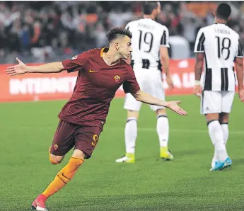  ??  ?? Stephan el Shaarawy hizo el 2-1 y se acerca la Roma a la Juventus. Deportes