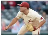  ??  ?? Kole Ramage, who allowed a grand slam against UALR the last time the teams met two years ago, is set to start tonight for the Razorbacks, who host the Trojans at 6:30. (NWA Democrat-Gazette/Andy Shupe)