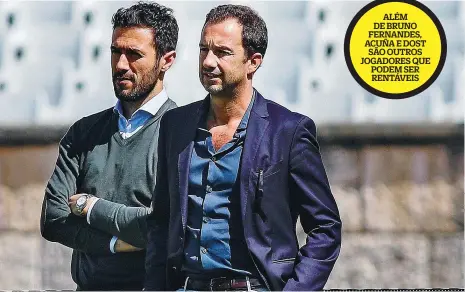  ??  ?? Hugo Viana e Frederico Varandas são os rostos do Sporting mais afetos ao mercado de transferên­cias
