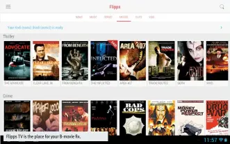  ??  ?? Flipps TV is the place for your B-movie  x.