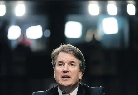  ?? ANDREW HARNIK/THE ASSOCIATED PRESS FILES ?? Christine Blasey Ford’s testimony of sexual misconduct against then U.S. Supreme Court nominee Brett Kavanaugh, pictured, is a good reminder that allegation­s don’t make a case, evidence does, writes Howard Levitt.