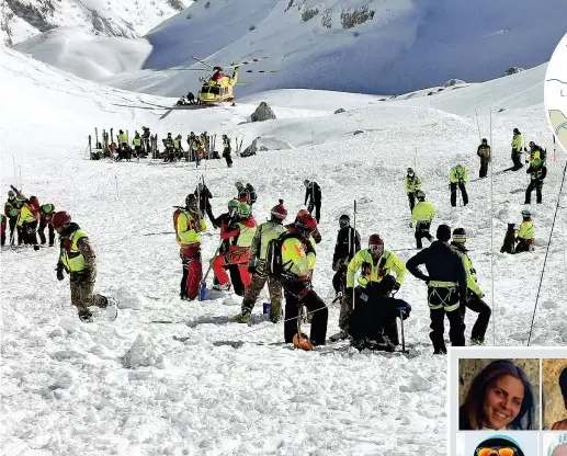  ??  ?? In quota Squadre di soccorrito­ri cercano i quattro escursioni­sti dispersi da domenica scorsa sul monte Velino, in Abruzzo