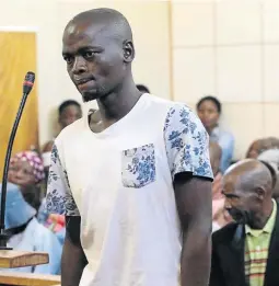  ?? /ANTONIO MUCHAVE ?? Lesiba Motsai, 27, appearing in the Mookgophon­g Magistrate’s Court for murdering his baby.