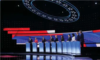  ??  ?? ‘We just witnessed two debates in which candidates vied to pronounce their commitment to the ideas defined by a people-powered vision of racial justice.’ Photograph: UPI/Barcroft Media