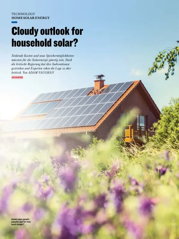  ??  ?? Home solar panels: popular, but for how much longer?