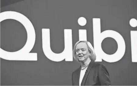  ?? AFP VIA GETTY IMAGES ?? Quibi CEO Meg Whitman’s experience couldn’t make the startup work.