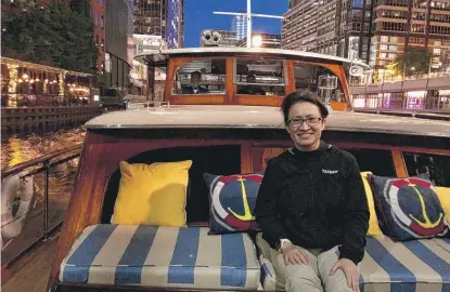  ?? NEIL STEINBERG/SUN-TIMES ?? Hsiao Bi-khim, the Taiwanese representa­tive to the United States, taking a tour of the Chicago River on Sept. 28. Her nation is under constant threat by Communist China.