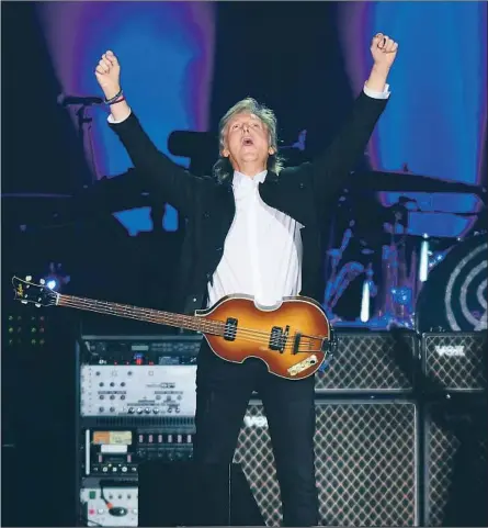  ?? Wally Skalij Los Angeles Times ?? AT A SOLD-OUT Dodger Stadium on Saturday, Paul McCartney delivered a lively three-hour set that included a pair of special guests.