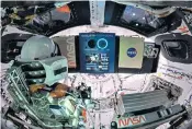  ?? ?? Inside the Orion spacecraft, which has completed a test run of orbitting the Moon before it travelled further into space than any other human-rated spacecraft