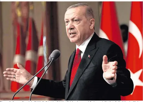  ??  ?? Die neue Verfassung, die nach der Wahl in Kraft trat, legt Präsident Erdoğan, der nun auch Regierungs­chef ist, fast alle Macht in seine Hände