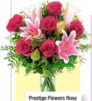  ??  ?? Prestige Flowers Rose and Lily Bouquet