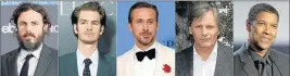  ?? Picture: REUTERS ?? STRONG COMPETITIO­N: Best actor Oscar nominees are, from left, Casey Affleck, Andrew Garfield, Ryan Gosling, Viggo Mortensen and Denzel Washington