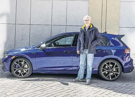  ?? Rob Simpson is a big fan of his 2022 Volkswagen Golf R in lapiz blue that he got with a manual transmissi­on, a requisite for every vehicle he’s owned. ??