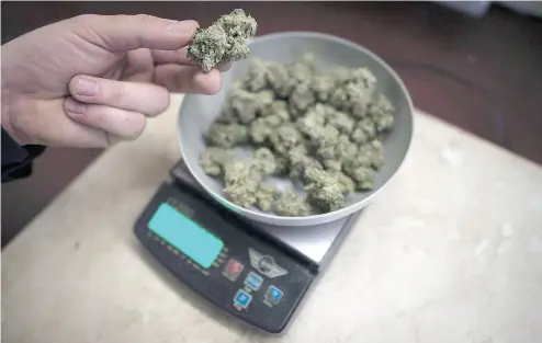  ?? JONATHAN HAYWARD / THE CANADIAN PRESS FILES ?? With traditiona­l big banks and payment processors steering clear of the burgeoning marijuana industry, Calgary-based startup Merrco Payments Inc. is looking to capitalize with a secure-technology payment service.