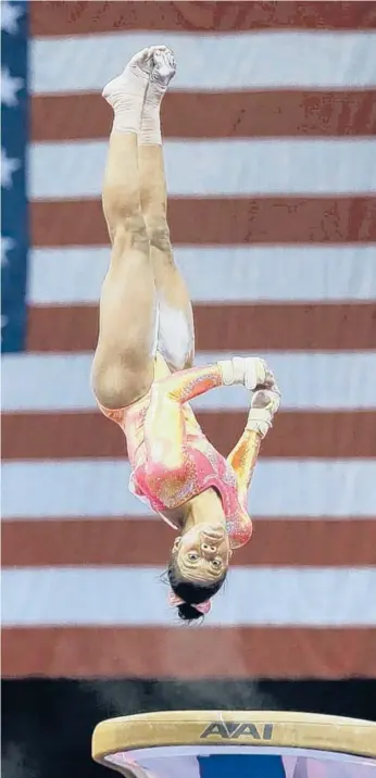  ?? AP ?? Gabby Douglas, above, was an inspiratio­n to sophomore Ciara Ward, one of two active Black gymnasts on Pitt.