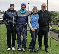  ?? ?? ●●Getting fundraisin­g off to a tee are, left to right, Robyn Taylor, Charlie Taylor, Alison Kershaw and Brett Barton