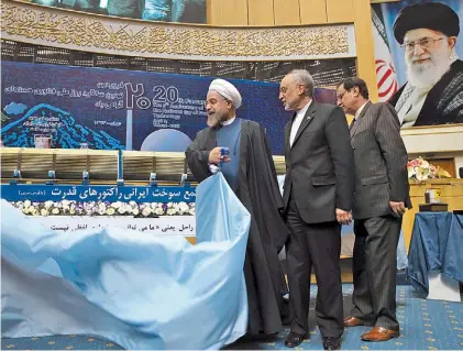  ?? AP ?? Inauguraci­ón. El presidente de Irán, Hassan Rohani, ayer, en el día nacional de la tecnología nuclear.