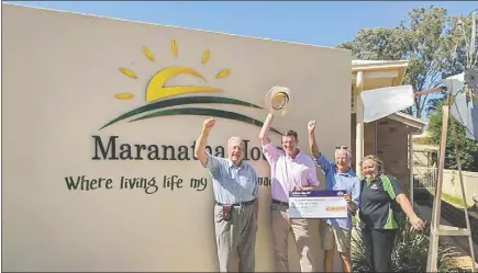  ?? PHOTO: SUPPLIED. ?? Maranatha House chairman John Trounce, Member for Calare (which covers Wellington) Andrew Gee, Intergener­ational Committee member Terry Frost and Maranatha House CEO Debra Matheson.