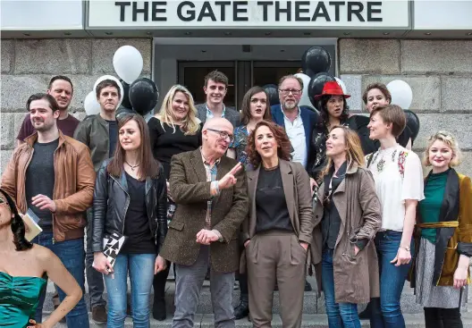  ??  ?? dramitis personae: Selina Cartmell (front, centre) with writers, directors and actors involved in her new Outsider season