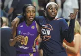  ?? Jessica Hill / Associated Press 2016 ?? Nneka Ogwumike (left) and little sister Chiney could team up again as All-Stars.