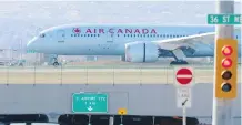  ?? RYAN MCLEOD ?? Planes land on the new runway at YYC Calgary Internatio­nal Airport on Monday. More than 6,400 complaints of noise have been recorded over the past year from Calgarians.