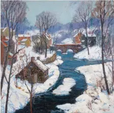  ?? ?? Freeman’s Auctions, December Afternoon (Carversvil­le). Oil on canvas, 30 x 30 in. by Fern Isabel Coppedge (1883-1951). SOLD: $226,800