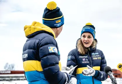  ?? ?? Håkan Bliodberg i samspråk med Stina Nilsson inför en tävling.