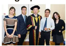  ??  ?? KDU vicechance­llor Prof Hiew Pang Leang with some of KDU’s A-Level Top Award winners, namely (from left) Erica Ling, Chai Yao Sheng, Muhd Suhail and Victoria Tay.