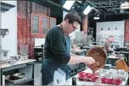  ?? PHOTO COURTESY FOOD NETWORK ?? Contestant­s Adam Young, left, and Jean-Francois Suteau during the “Master Challenge, Ultimate Chocolate Cake, Chocolate Crescendo” as seen on “Best Baker in America,” Season 2.