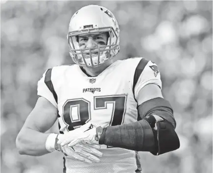  ?? TIMOTHY T. LUDWIG/USA TODAY SPORTS ?? Patriots tight end Rob Gronkowski will return from a suspension to face the Steelers.