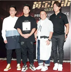  ?? — SAMUEL ONG/ The Star ?? At the press conference in Malaysia, (from left) Lamb, Chin and Tsang wore oversized tops. Apparently, Cheng didn’t get the memo.