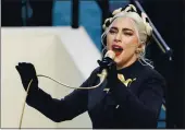  ?? SAUL LOEB — POOL PHOTO ?? Lady Gaga sings the national anthem during Presidente­lect Joe Biden’s inaugurati­on at the U.S. Capitol in Washington on Jan. 20.