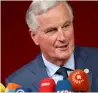  ?? AP ?? EU chief Brexit negotiator Michel Barnier speaks with the media in Brussels. —