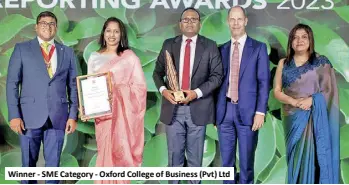  ?? ?? Winner - SME Category - Oxford College of Business (Pvt) Ltd