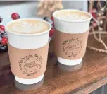  ?? JENNIFER CHANDLER ?? A Smoked Maple Latte and a Peppermint White Chocolate Mocha from Jojo’s Espresso mobile food truck.