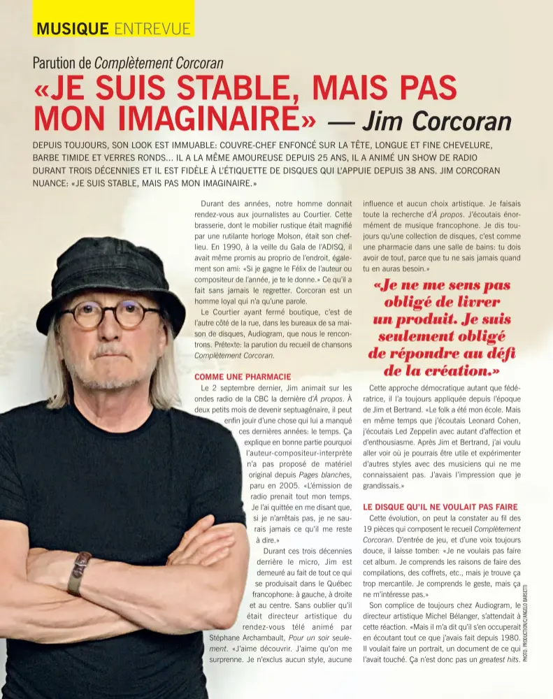 Jim Corcoran: le disque qu'il ne voulait pas faire - PressReader