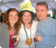  ??  ?? Enjoying Brewfest are, from left, Michele Chiolan, Bridgitte Perry and Brian Chiolan.