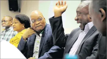  ??  ?? NEW SKILLS: ANC secretary-general Gwede Mantashe, chairperso­n Baleka Mbete, president Jacob Zuma and his deputy Cyril Ramaphosa and treasurer-general Zweli Mkhize.