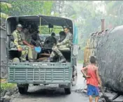  ?? HT FILE/SAMIR JANA ?? Basirhat in the North 24 Parganas district was swept by violence after Muslim mobs went on a rampage, angered by a controvers­ial Facebook post by a Hindu teenager.